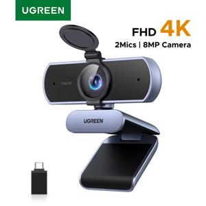 UGREEN 4K FHD 1080P 웹캠 8MP PC용, PDAF 자동 초점, 듀얼 AI 노이즈 캔슬링 마이크, 줌/팀/구글 미팅용 웹캠 카메라
