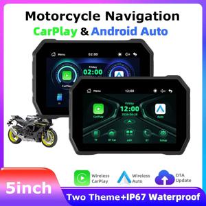 5 인치 무선 CarPlay 모토 안드로이드 자동 디지털 오토바이 대시 보드 GPS 오토바이 네비게이션 두 테마 디스플레이 화면