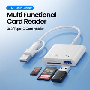 3 in 1 USB/타입 C 멀티펑션 카드 리더 OTG SD TF 카드 USB 메모리 카드 리더 컨버터 (맥북 노트북 삼성용)