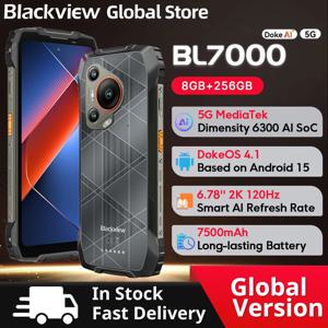 블랙뷰 BL7000 5G AI 러기드 폰 딥시크 GPT 안드로이드 15 스마트폰, 6.78인치 HD+2.4K 디스플레이 120Hz, 8GB 램 256GB, 7500mAh