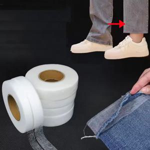    64M/롤 부직포 양면 접착 직물 천 의류 철 테이프 가장자리 짧게 바지 DIY 바느질 도구 액세서리