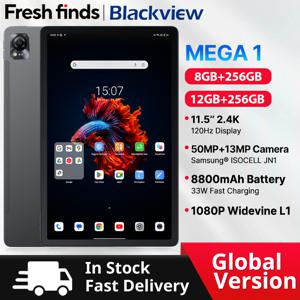MEGA 1 태블릿 블랙뷰 11.5인치 2.4K 120Hz 디스플레이 8GB/12GB 256GB 50MP 카메라 33W 고속 충전 8800mAh 배터리 MTK Helio G99