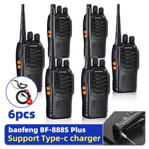 2/4/6PCS Baofeng 업그레이드 BF-888S Plus 휴대용 무선 핸드 헬드 워키 토키 양방향 라디오 Baofeng 888S Uhf 400-470Mhz 16CH