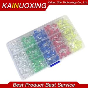 750 개/상자 3mm LED 다이오드 노란색 빨간색 파란색 녹색 흰색 구색 빛 DIY 키트
