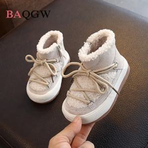 어린이 따뜻한 스노우 부츠, 소녀 공주 플러시 두꺼운 유아 신발, 1-6 세, 어린 소녀, 부드럽고 편안한 캐주얼 지퍼 부츠
