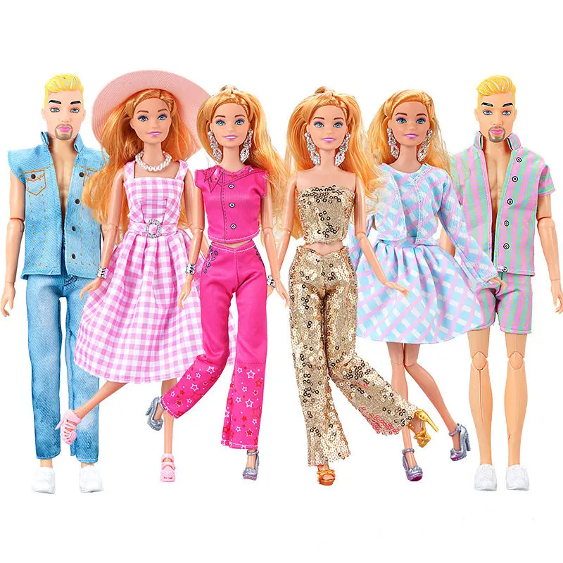 30cm 남성/여성 인형 풀 세트 1/6 Bjd Ken 인형 옷 소녀 드레스 장난감 선물