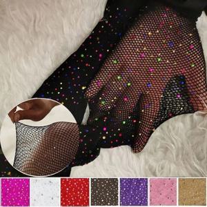 Fishnet 다이아몬드 팬티 스타킹 여성 패션 반짝 이는 그물 스타킹 여성 슬림 라인 석 메쉬 나일론 스타킹 스타킹