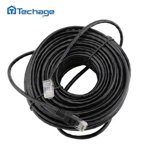 Techage RJ45 10M 20M 30M 50M cat5 이더넷 네트워크 케이블 패치 CCTV POE IP 카메라 시스템 용 실외 방수 LAN 케이블 와이어