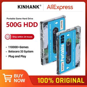 Kinhank 슈퍼 콘솔 X Batocera 33 500G 하드 드라이브 디스크 110000 + PS1/SS/DC/MAME/ARCADE 플러그 앤 플레이용 레트로 비디오 게임