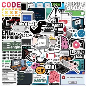 10/50PCS 재미 있은 프로그래밍 Meme 스티커 Java JS Php Docker Html 클라우드 언어 데칼 컴퓨터 노트북 404 네트워크 오류 스티커