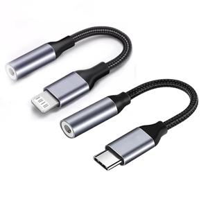 3.5 잭 이어폰 어댑터 USB C ~ 3.5mm 헤드폰 Huawei P30 용 AUX 오디오 케이블 Xiaomi Mi 10 9 Es iPhone