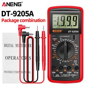 ANENG DT9205A-1 디지털 멀티미터 Profesional True RMS AC/DC 전압 트랜지스터 테스터 전기 NCV 자동 범위 멀티메트로 도구
