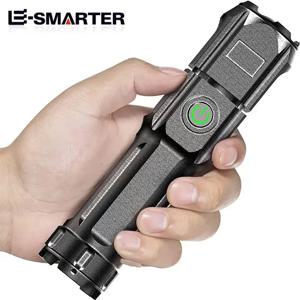 강력한 LED 손전등 충전식 USB 방수 줌 낚시 사냥 캠핑 100,00 루멘 전술 손전등 LED 토치