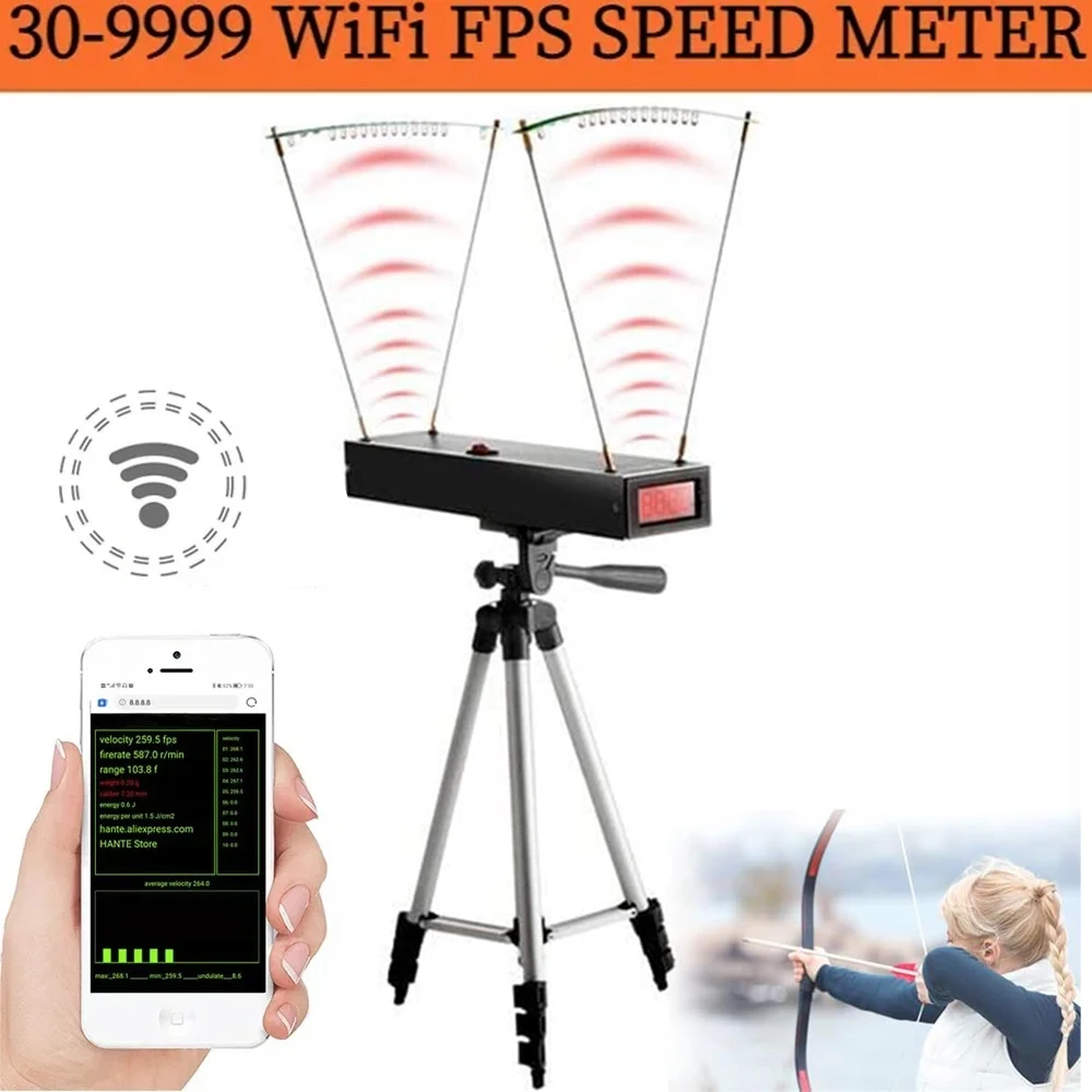 다기능 30-9999 FPS 속도 측정 장비 촬영 훈련 및 야외 놀이용 무선 크로노그래프 속도계