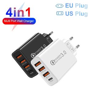 총 48W 멀티 포트 벽 충전기 USB PD 어댑터 샤오미 아이폰 13 12 삼성 휴대폰 플러그 충전용