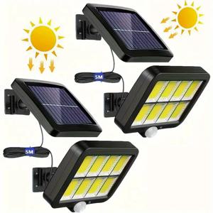 160LED 태양 빛 분할 벽 램프 방수 야외 모션 센서 태양 벽 조명 비상 거리 정원 베란다 LED 빛