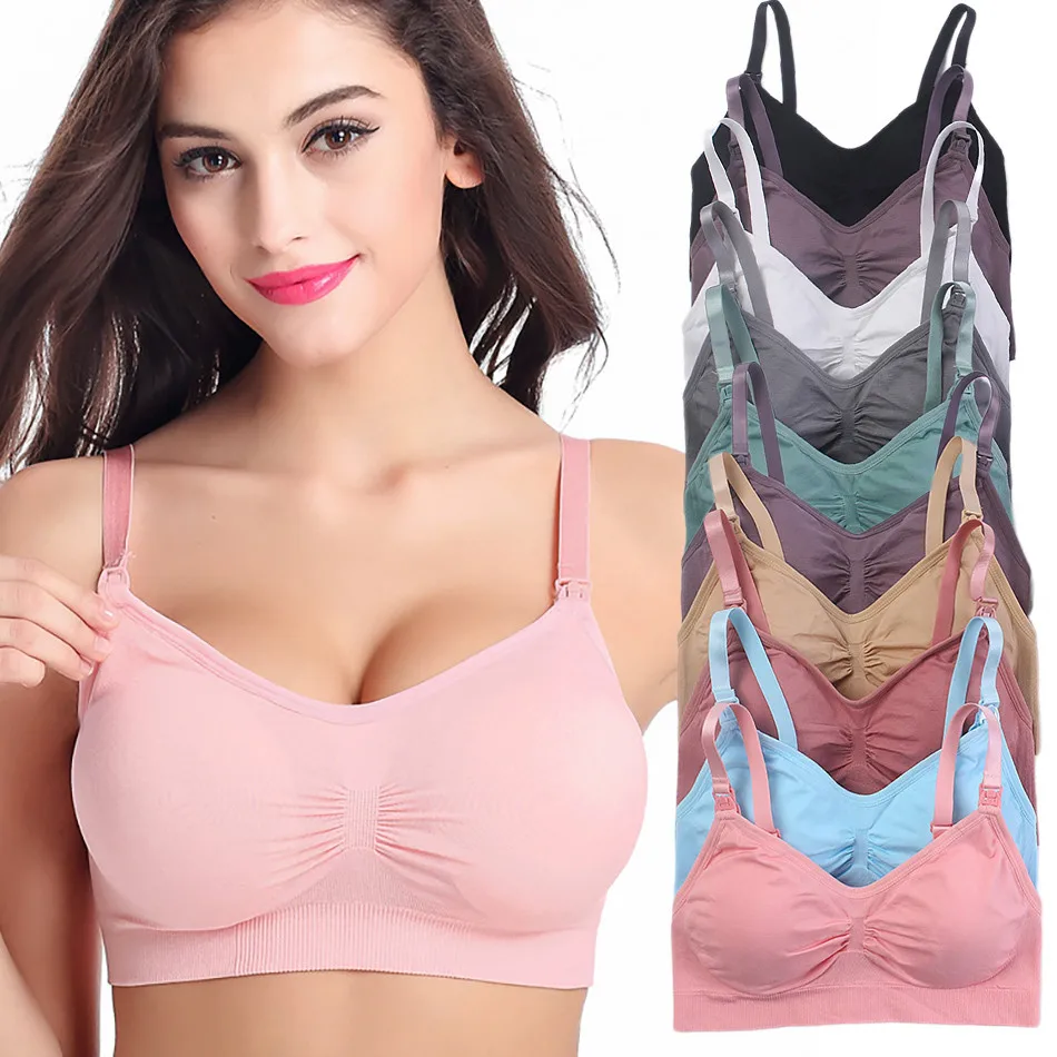 통기성 출산 임신 브래지어 컴포트 모유 수유 수면 Bralette 여성 무선 원활한 간호 속옷