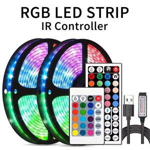 1-20M RGB LED 스트립 빛 SMD 5050 원격 제어 테이프 조명 LED 벽 룸 홈 침실 파티 장식 TV 백라이트 빛