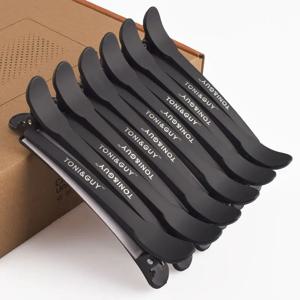12pcs 미용 헤어 클립 살롱 악어 헤어 클립 플라스틱 블랙 미끄럼 방지 클램프 살롱 헤어 케어 스타일링 도구