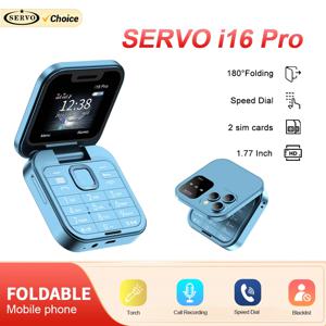SERVO Original i16 Pro 접이식 미니 휴대 전화 2SIM 카드 단축 다이얼 접이식 전화 매직 음성 블랙리스트 플립 핸드폰 TypeC