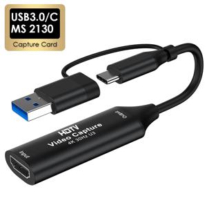 MS2130 칩 유형 C USB3.0/2.0 캡처 카드 4K HDMI 호환 비디오 그래버 1080P 게임 녹화 PS4 Xbox 용 라이브 스트리밍