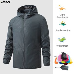 JNLN 남성 여성 하이킹 재킷 방수 태양 보호 윈드 브레이커 남여 캠핑 등산 야외 비 코트 휴대용 의류
