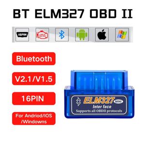 미니 ELM327 V2.1/V1.5 블루투스 OBD2 스캐너 코드 리더 자동차 진단 도구 엔진 점검 스캔 자동차 결함 감지기 오토바이
