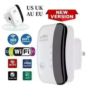 WiFi 확장기 300Mbps - 무선 신호 부스터, EU/US 플러그, 벽을 통한 장거리 범위, 침실용 홈 라우터 강화기