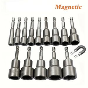 6mm-15mm 임팩트 소켓 마그네틱 너트 스크루 드라이버 1/4 육각 키 세트 파워 드릴 용 드릴 비트 어댑터 임팩트 드라이버 소켓 키트