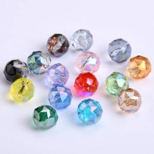 주얼리 제작용 반짝이는 광택 다채로운 라운드, 10mm 면 크리스탈 유리 루즈 비즈, DIY 팔찌 결과물, 10 개