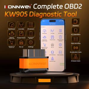 KONNWEI KW905 ELM327 V1.5 OBD2 스캐너 블루투스 5.0 안드로이드/IOS ELM 327 OBD 2 자동차 진단 도구 코드 리더