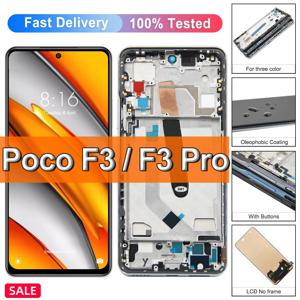 POCOF3 M2012K11AG 화면 수리를위한 프레임 터치 스크린 디지타이저 어셈블리 교체가있는 Xiaomi POCO F3 LCD 디스플레이 용 LCD