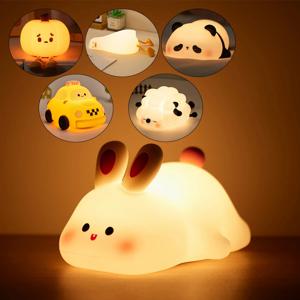 동물 Led 밤 빛 충전식 디 밍이 가능한 실리콘 테이블 램프 보육 침실에 대 한 어린이 밤 빛 귀여운 생일 선물