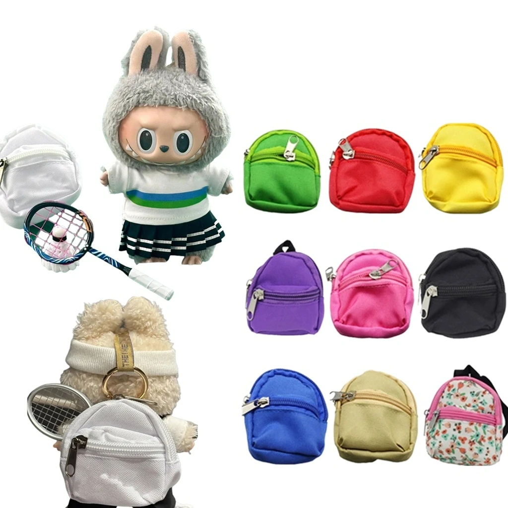 Labubu 캔버스 인형 배낭 액세서리 Labubu 봉제 인형 용 멀티 컬러 1/6 BJD Barbie Blythes Ropa 인형 가방 장난감 액세서리