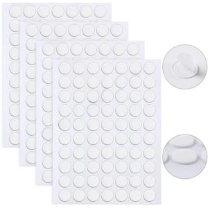 100pcs 1/0.5cm 접착제 양면 테이프 스티커 이동식 라운드 스티커 압정 흔적 없음 축제 장식을위한 작은 스티커