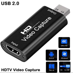 4K HDMI 호환 비디오 캡처 카드 스트리밍 보드 캡처 PS4 게임 DVD 카메라 용 USB 2.0 1080P 카드 그래버 레코더 박스