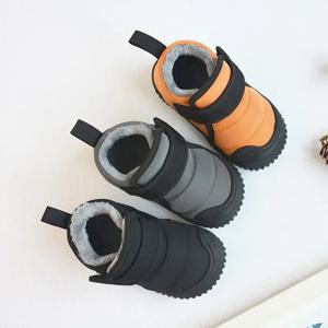 2025년 겨울 아동용 새 벨벳 면 신발 아기 캐주얼 소프트 솔 따뜻한 면 부츠 남아 여아 패션 숏 스노우 부츠