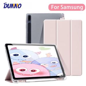 삼성 갤럭시 탭용 태블릿 케이스 S6 Lite 10.4 탭 S9 FE 11 S8 S7 S9 S10 Plus 12.4in 투명 후면 태블릿 커버