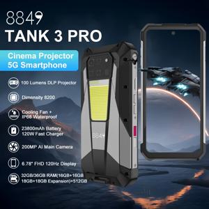 8849 탱크 3 프로, Unihertz 견고한 스마트폰 5G, 100 루멘 프로젝터, 32 GB, 36GB, 512GB, 23800mAh, 방수 200MP 휴대폰