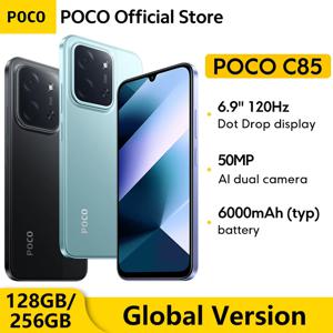POCO C85 글로벌 버전 스마트폰 NFC 128GB 256GB 미디어텍 헬리오 G81-울트라 6.9인치 도트 드롭 디스플레이 50MP 메인 카메라 6000mAh