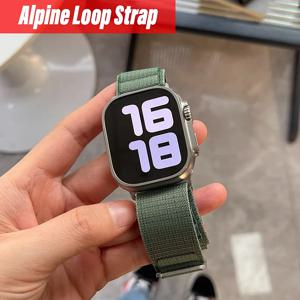 애플워치 밴드 울트라 2 49mm 시리즈 10 46mm 42mm 40-44mm 45mm 41mm G-후크 스포츠 스트랩 아이워치 10 9 8 7 6 SE 5 4용 알파인 루프