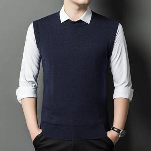 조끼 따뜻한 패션 잘 생긴 스웨터 조끼 가을 오-넥 민소매 비즈니스 캐주얼 스웨터 남성 의류 풀오버 Ropa Hombre