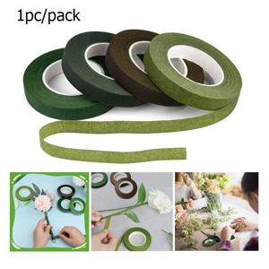 Zxiixz 30야드 12mm 자가 접착 꽃다발 줄기 테이프 인공 꽃 줄기 랩 플로럴 그린 테이프 DIY 꽃 재료