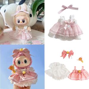 15/17cm 귀여운 미니 Labubu 인형 옷 복장 Kawaii Cardcaptor 사쿠라 스타일 Labubu 아이돌 인형 의류 액세서리 복장
