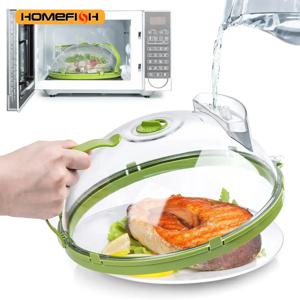 전자레인지 식품 커버 찜기 및 손잡이가 있는 투명 전자레인지 스플래시 가드 주방 가제트