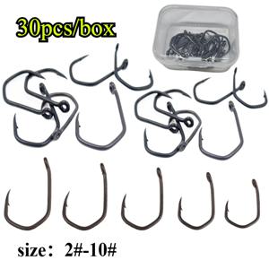 30pcs/박스형 다이아몬드 모양의 물고기 후크 가시 고품질 날카로운 낚시 태클 후크 5 크기 사용 가능한 물고기 후크 Accessorie