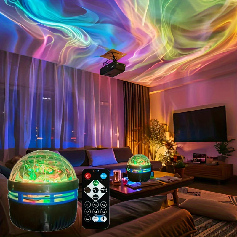 LED 야간 조명 원격 별이 빛나는 하늘 빛 RGB 갤럭시 별이 빛나는 하늘 빛 RGB 7 모드 USB 플러그인 어린이 방 파티 장식 자동 회전