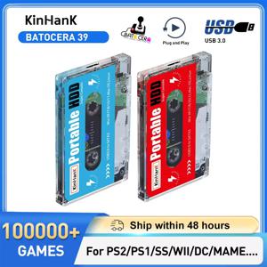 KINHANK 슈퍼 콘솔 500G 게임 HDD 100000 비디오 게임 70 에뮬레이터 DC/MAME/SS/NAOMI/PS2/PS1 플러그 앤 플레이 Batocera OS