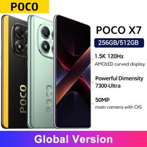 POCO X7 스마트폰 샤오미, HyperOS NFC, 5110mAh, 45W, 50MP 카메라, 치수 7300-울트라 6.67 인치, 120Hz AMOLED 디스플레이, IP68, 글로벌 버전