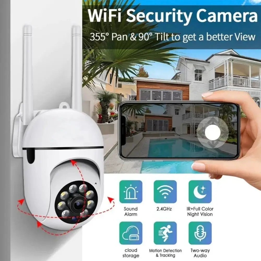 A7 WiFI IP 스마트 카메라 1080P HD 컬러 나이트 비전 무선 홈 보안 카메라 2-Way 사운드 및 모션 푸시 알림